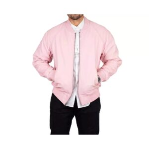 Zafy Leather Baby Pink Lambskin Leather Bomber Jacket Pure Soft Sheepskin Jacket - Image 1