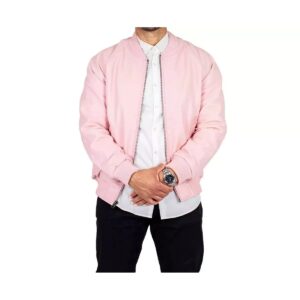 Zafy Leather Baby Pink Lambskin Leather Bomber Jacket Pure Soft Sheepskin Jacket - Image 2