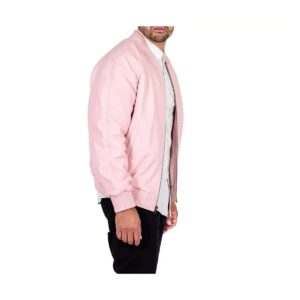 Zafy Leather Baby Pink Lambskin Leather Bomber Jacket Pure Soft Sheepskin Jacket - Image 3