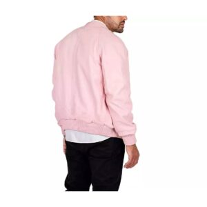 Zafy Leather Baby Pink Lambskin Leather Bomber Jacket Pure Soft Sheepskin Jacket - Image 4
