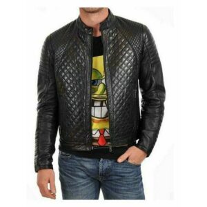 Zafy Leather Genuine Black Lambskin Leather Biker Jacket for Men - Image 1