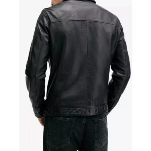 Zafy Leather Men's 100% Pure Lambskin Black Leather Coat Jacket - Image 2