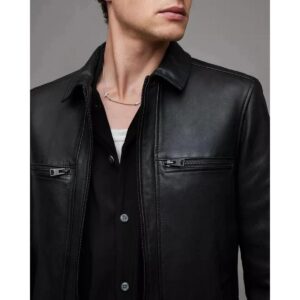 Zafy Leather Men's Black Lambskin Leather Jacket Slim Fit Biker Racer Jacket - Image 2