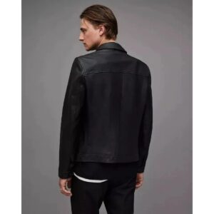Zafy Leather Men's Black Lambskin Leather Jacket Slim Fit Biker Racer Jacket - Image 3