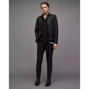 Zafy Leather Men's Black Lambskin Leather Jacket Slim Fit Biker Racer Jacket - Image 4