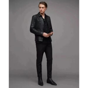 Zafy Leather Men's Black Lambskin Leather Jacket Slim Fit Biker Racer Jacket - Image 5