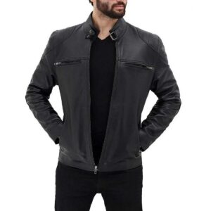 Zafy Leather Men's Black Leather Jacket Pure Soft Lambskin Slim Fit Stylish Biker - Image 2