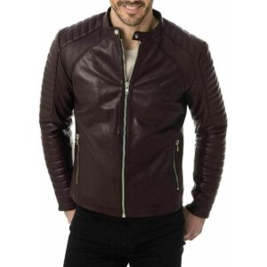 Zafy Leather Brown Leather Jacket For Mens Pure Sheepskin Biker Jacket - Image 1