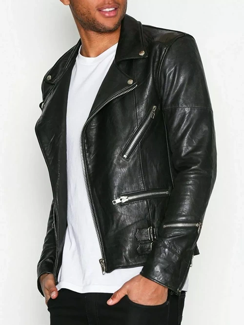 Slim Fit Leather Jacket for Men