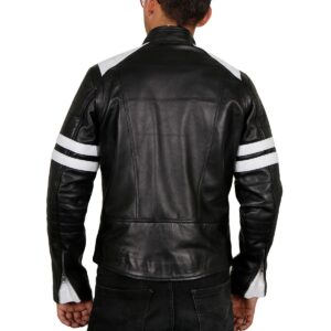 Zafy Leather Men's Genuine Lambskin Black Leather Jacket Motorcycle Racer Jacket - Image 2