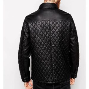 Zafy Leather Men's Black Leather Jacket Pure Sheepskin Quilted Biker Custom Made Jacket - Image 2