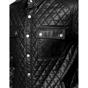 Zafy Leather Men's Black Leather Jacket Pure Sheepskin Quilted Biker Custom Made Jacket - Image 3