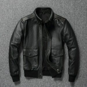 Zafy Leather Black Bomber Leather Jacket For Men Pure Lambskin Flight/Bomber Jacket - Image 1