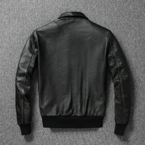 Zafy Leather Black Bomber Leather Jacket For Men Pure Lambskin Flight/Bomber Jacket - Image 2