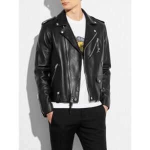 Zafy Leather Men's Black Jacket 100% Real Lambskin Biker Moto Racer Leather Jacket - Image 1