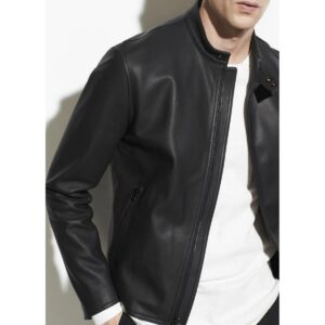 Zafy Leather Men's Black Leather Jacket 100% Pure Soft Sheepskin Biker Jacket - Image 1