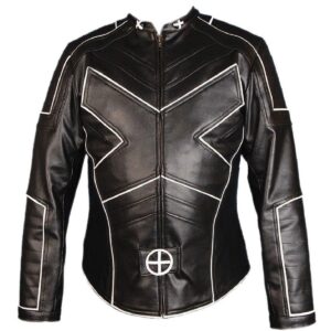 Zafy Men's Black X-Men Style Leather Jacket Pure Sheepskin Biker Motorcycle Jacket - Image 1
