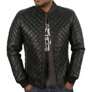 Zafy Leather Quilted Leather Jacket Mens Original Lambskin Bomber Jacket Biker Jacket - Image 1