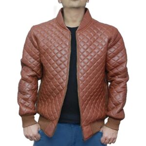 Zafy Men's Leather Jacket Premium Soft Lambskin Bomber Tan Jacket - Image 1