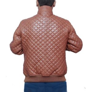 Zafy Men's Leather Jacket Premium Soft Lambskin Bomber Tan Jacket - Image 2