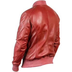 Zafy Leather Men's Bomber Jacket Pure Soft Sheepskin Dark Red Leather Jacket - Image 4