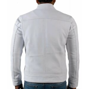 Zafy Leather Men's White Leather Jacket Biker Motorcycle Genuine Lambskin Coat Jacket - Image 2