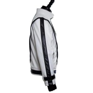 Michael Jackson Thriller MJ White Real Leather Jacket Halloween Costume Cosplay - Image 5