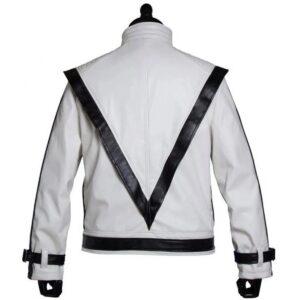 Michael Jackson Thriller MJ White Real Leather Jacket Halloween Costume Cosplay - Image 6
