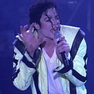 Michael Jackson Thriller MJ White Real Leather Jacket Halloween Costume Cosplay - Image 1