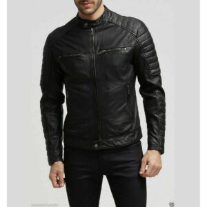 Zafy Leather Leather Jacket Black Sheepskin Motorcycle Stylish Slim Fit Biker Jacket For Mens - Image 1
