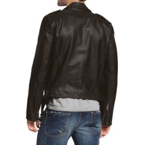 Zafy Leather Men's Brown Genuine Lambskin 100% Leather Biker Coat Jacket - Image 2