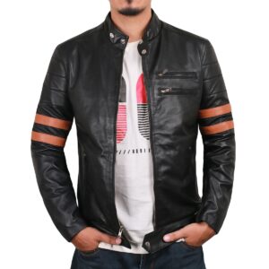 Zafy Leather 100% Genuine Lambskin Leather Jacket For Men Black Biker Cafe Racer Jacket - Image 1