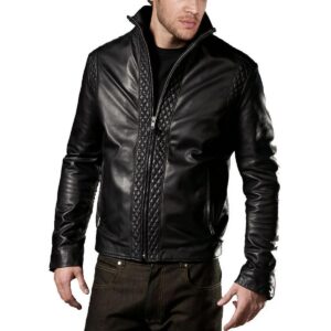Zafy Leather Men's Black Jacket 100% Pure Sheepskin Biker Stylish Winter Jacket - Image 1