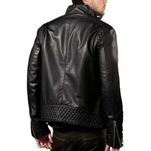 Zafy Leather Men's Black Jacket 100% Pure Sheepskin Biker Stylish Winter Jacket - Image 2
