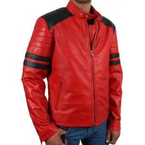 Zafy Leather New Genuine Lambskin Leather Red Stylish Men's Jacket Biker Moto Jacket - Image 1