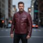 Burgundy Men’s Leather Jacket
