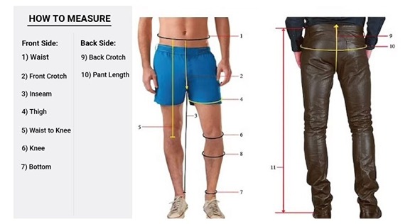 How to measure leather pants for men