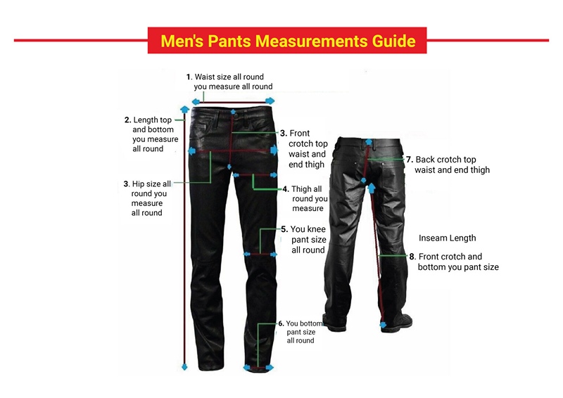 Mens Leather Pant Size Guide
