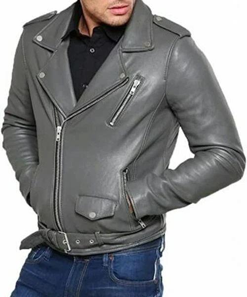 Men Leather Racer Jacket
