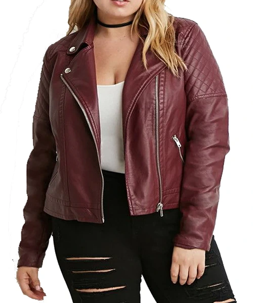 Plus Size Leather Jacket for Women